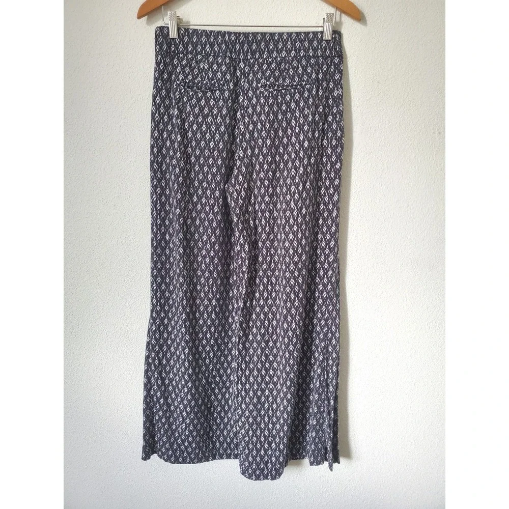Elevenses Anthropologie Kaimana Wide Leg‎ Palazzo Pants Black White Geometric SP